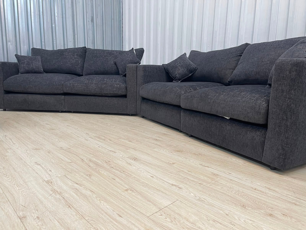 Oak Furniture Land Malvern Charcoal Cupid 2 Seater Set
