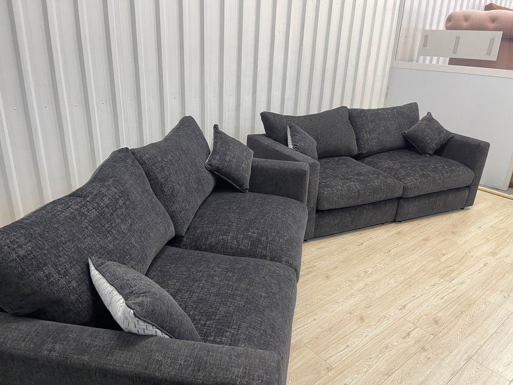 Oak Furniture Land Malvern Charcoal Cupid 2 Seater Set