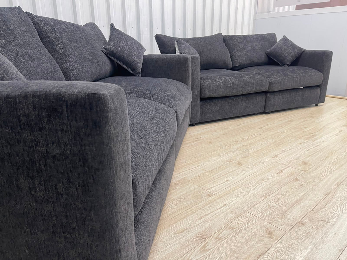 Oak Furniture Land Malvern Charcoal Cupid 2 Seater Set