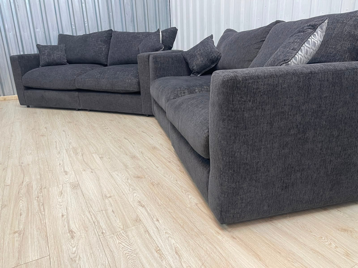 Oak Furniture Land Malvern Charcoal Cupid 2 Seater Set