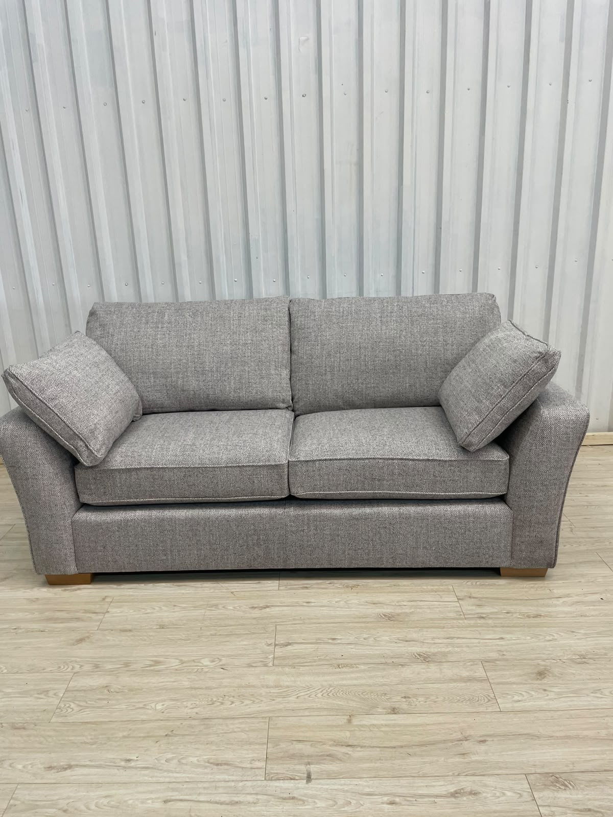 Next Heath Chunky Weave Mid Grey Small 3 Seater Sofa