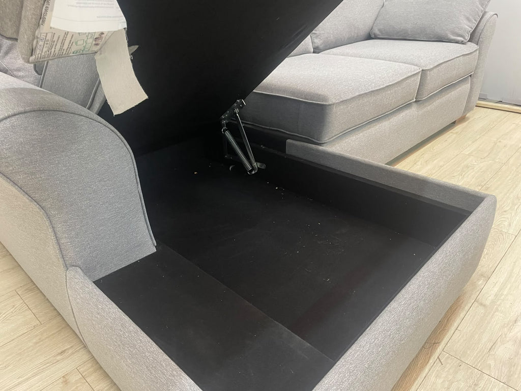 Next Garda Grey Left Hand Facing Corner Sofa with Double Storage