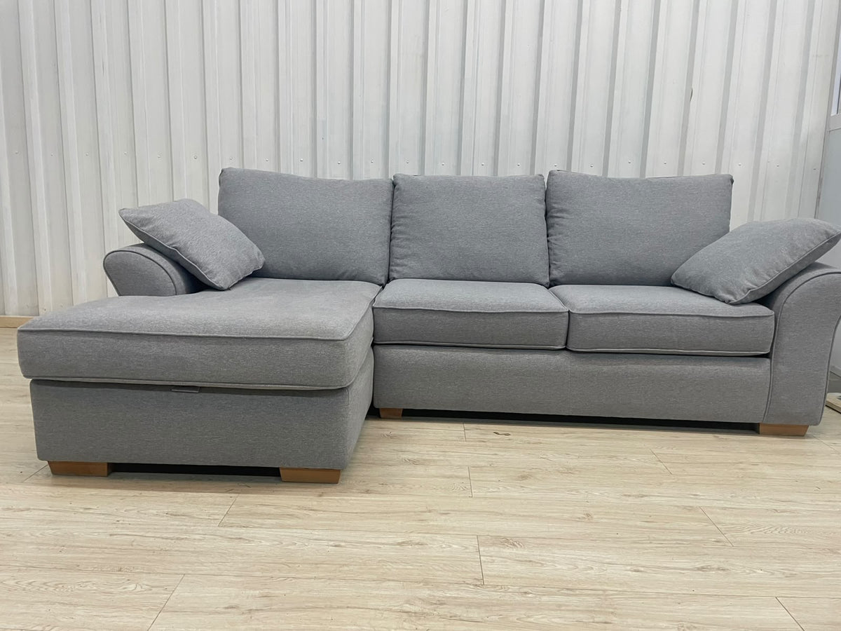 Next Garda Grey Left Hand Facing Corner Sofa with Double Storage