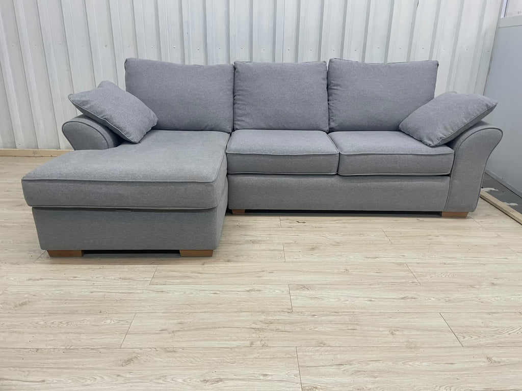 Next Garda Grey Left Hand Facing Corner Sofa with Double Storage