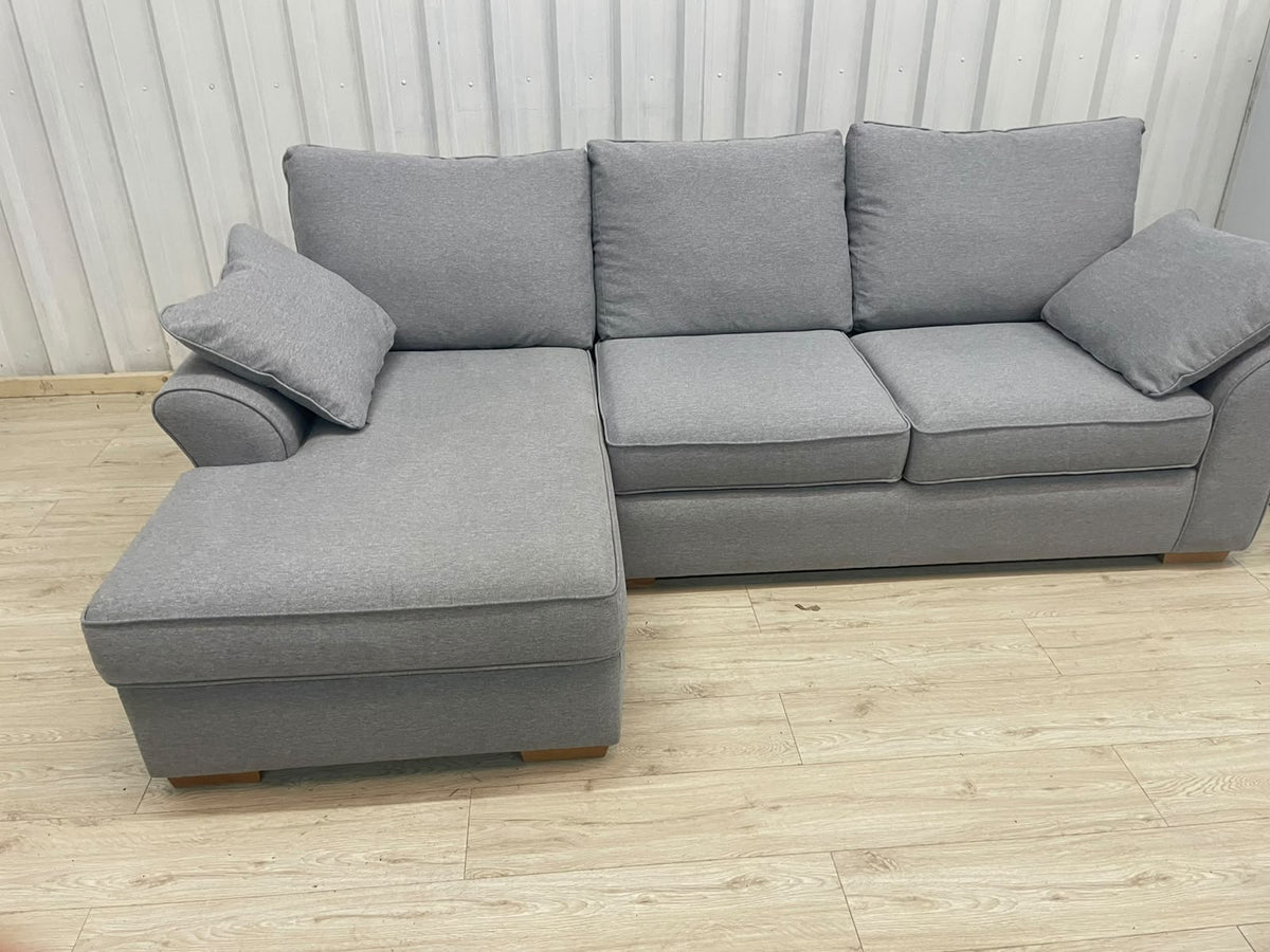 Next Garda Grey Left Hand Facing Corner Sofa with Double Storage