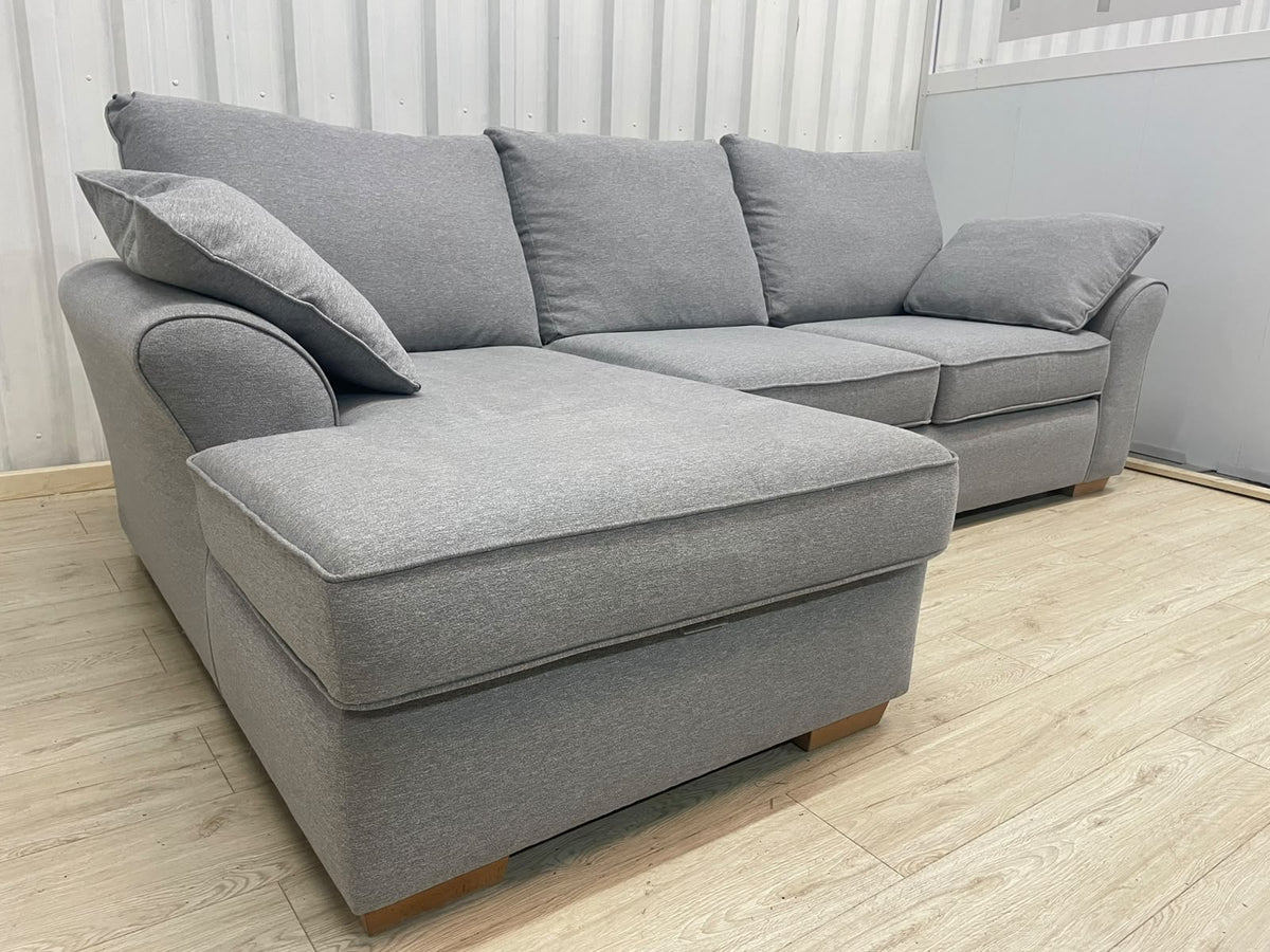 Next Garda Grey Left Hand Facing Corner Sofa with Double Storage