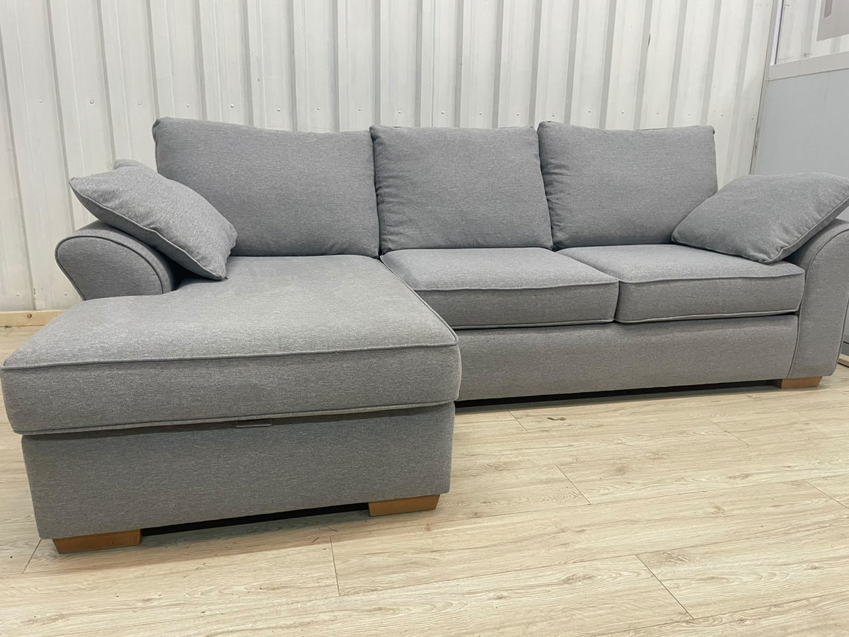 Next Garda Grey Left Hand Facing Corner Sofa with Double Storage