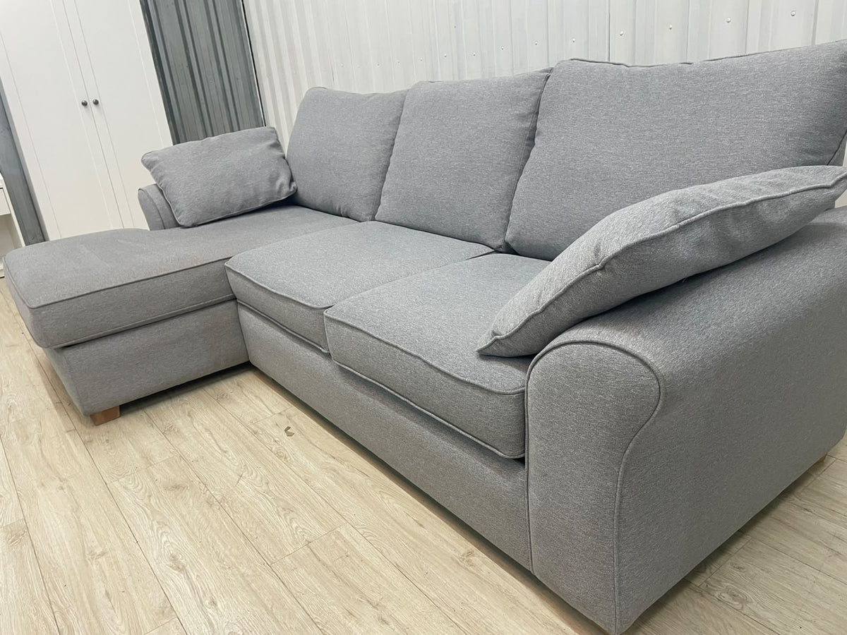 Next Garda Grey Left Hand Facing Corner Sofa with Double Storage
