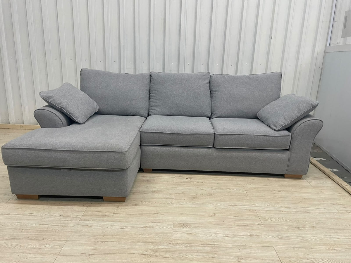 Next Garda Grey Left Hand Facing Corner Sofa with Double Storage