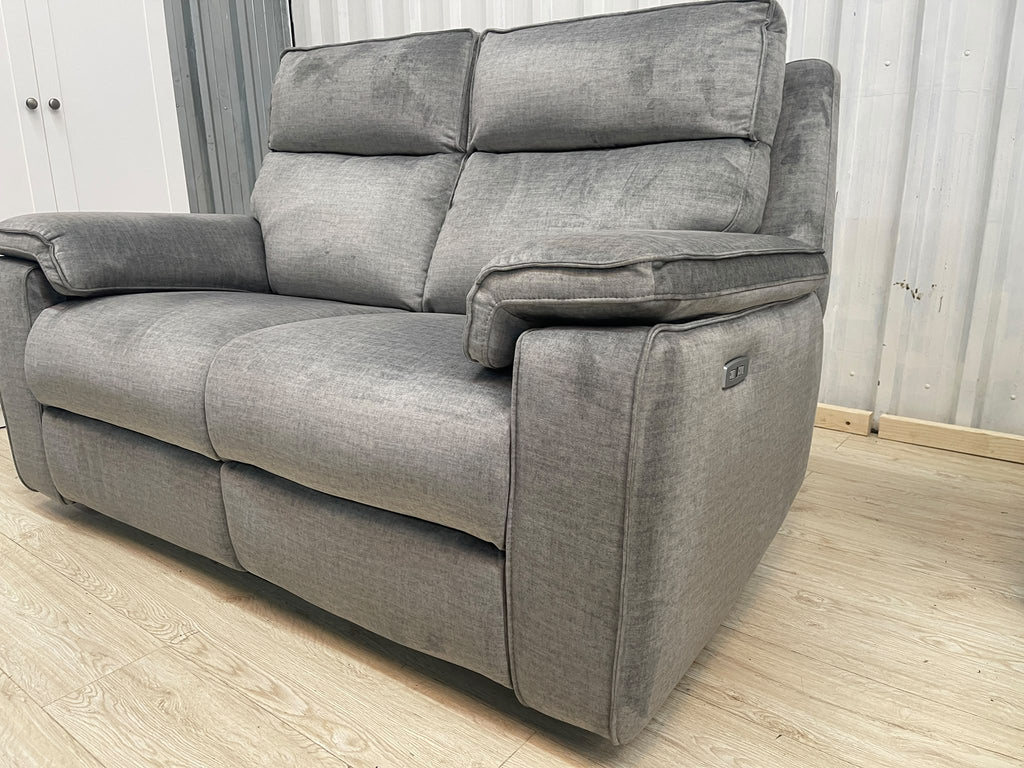 Oak Furniture Land Plush Silver Selby 2 Seater Electric Recliner