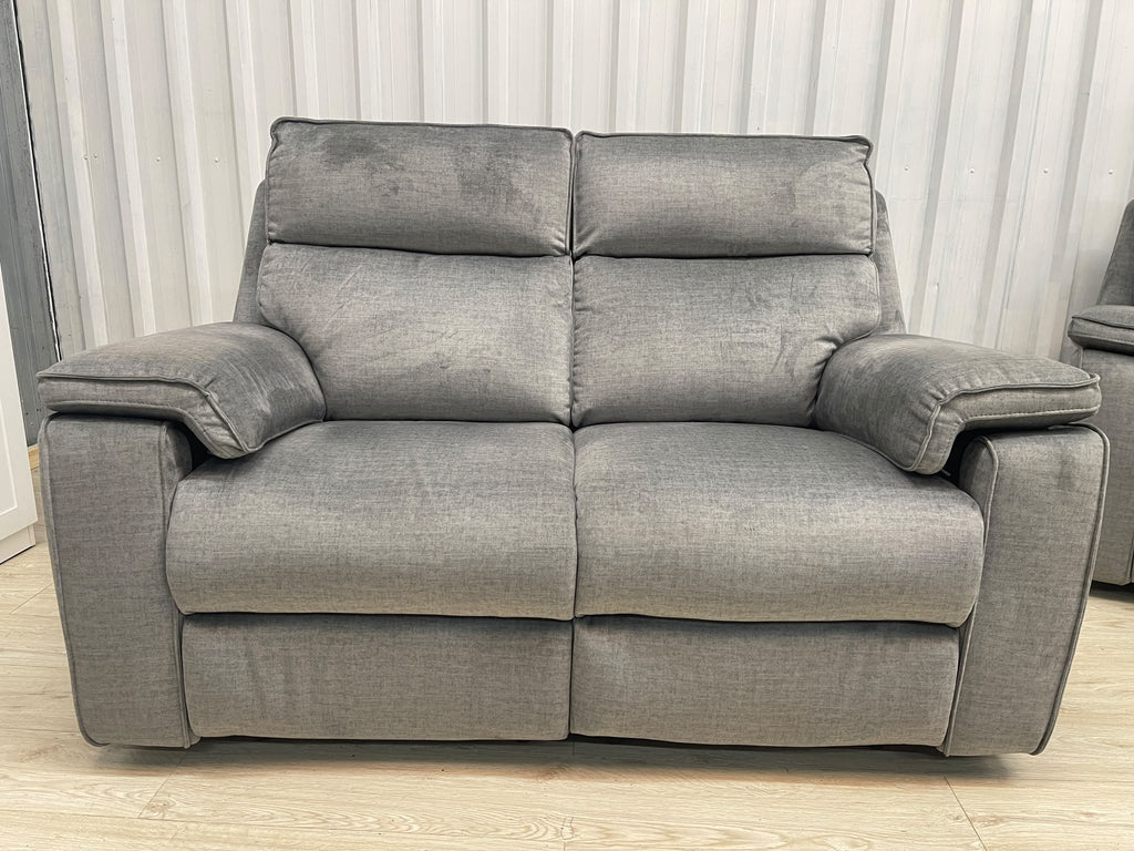 Oak Furniture Land Plush Silver Selby 2 Seater Electric Recliner