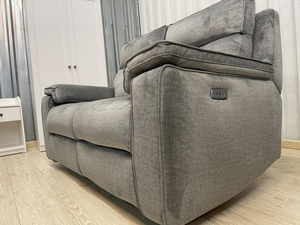 Oak Furniture Land Plush Silver Selby 2 Seater Electric Recliner