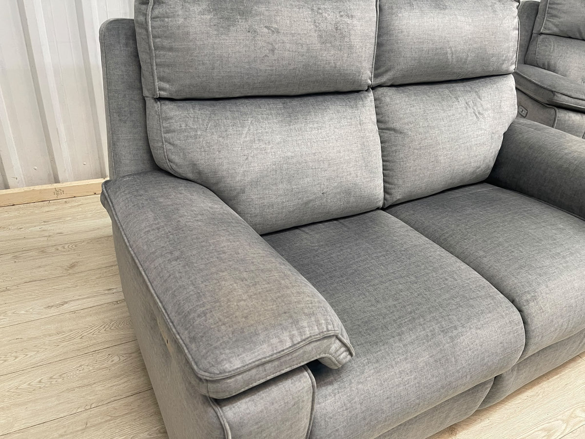 Oak Furniture Land Plush Silver Selby 2 Seater Electric Recliner