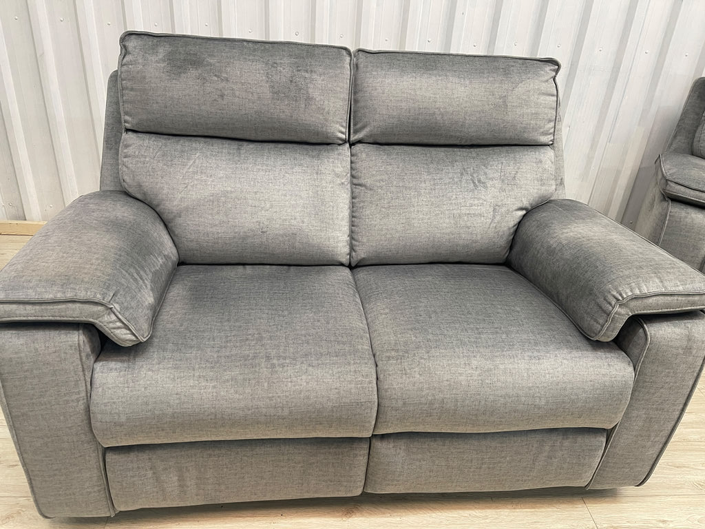 Oak Furniture Land Plush Silver Selby 2 Seater Electric Recliner