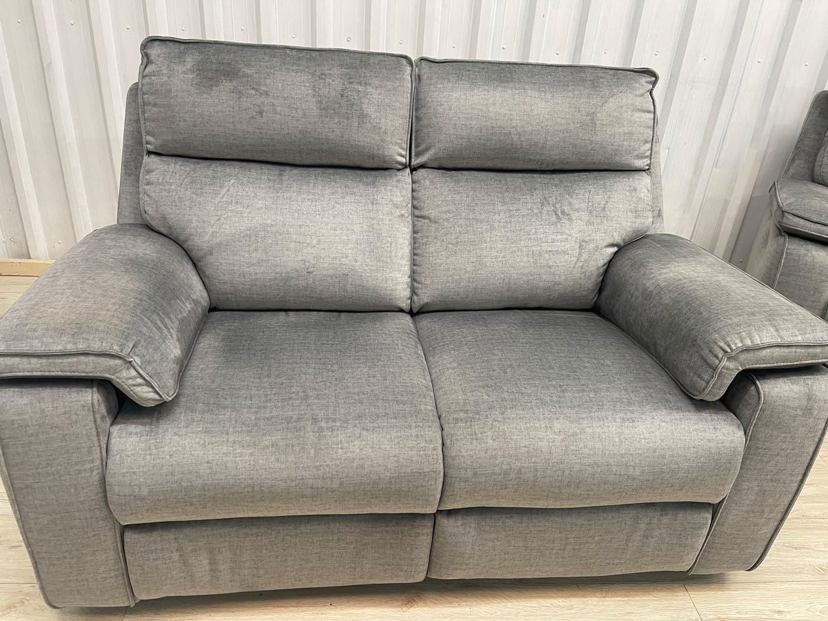 Oak Furniture Land Plush Silver Selby 2 Seater Electric Recliner