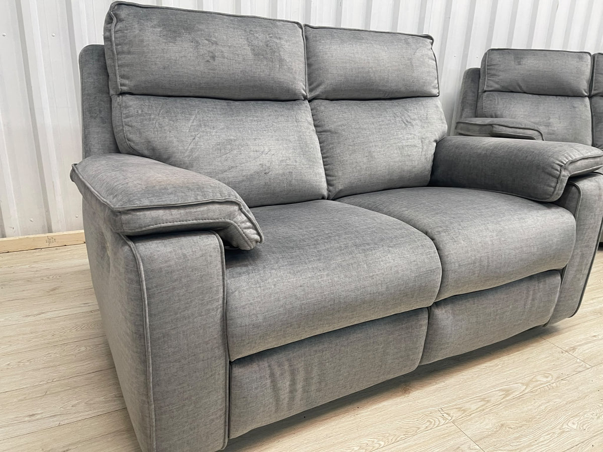 Oak Furniture Land Plush Silver Selby 2 Seater Electric Recliner