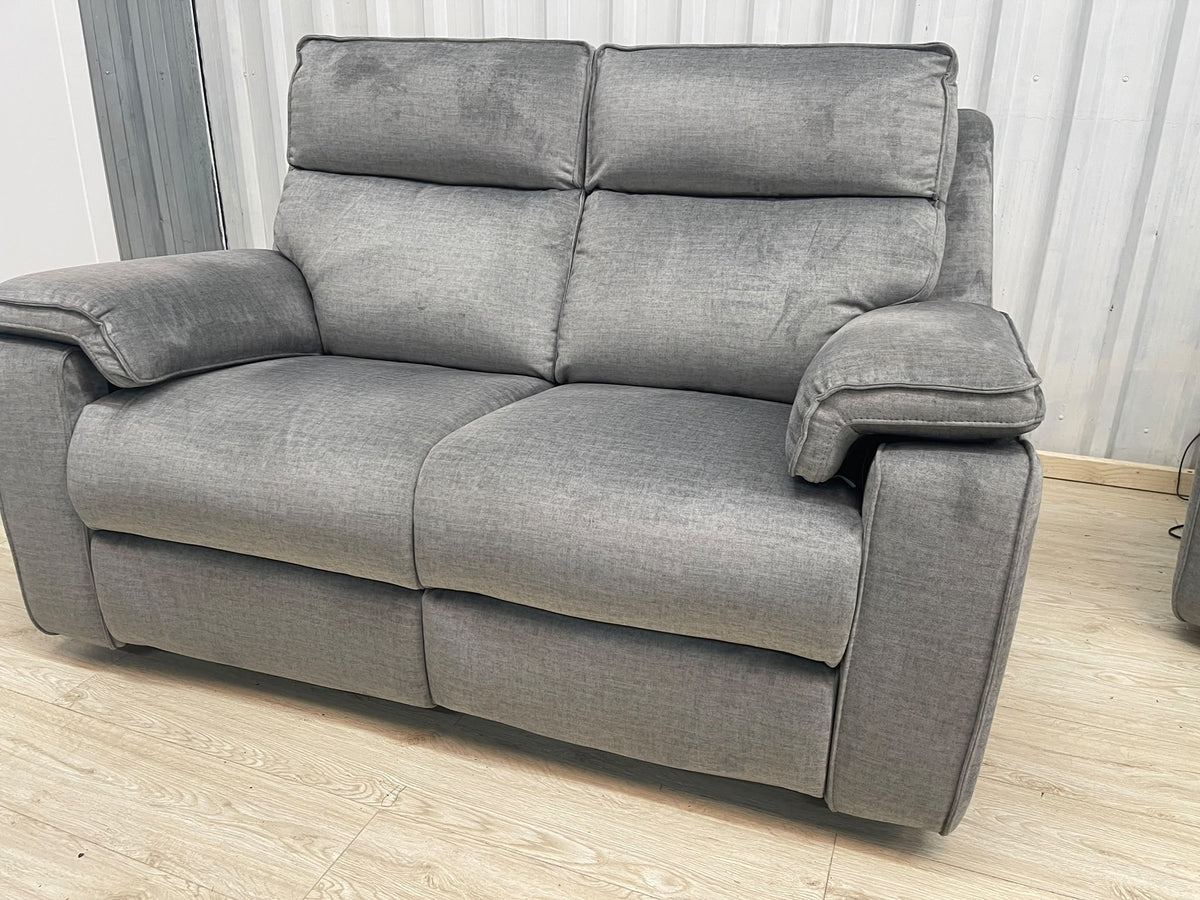 Oak Furniture Land Plush Silver Selby 2 Seater Electric Recliner