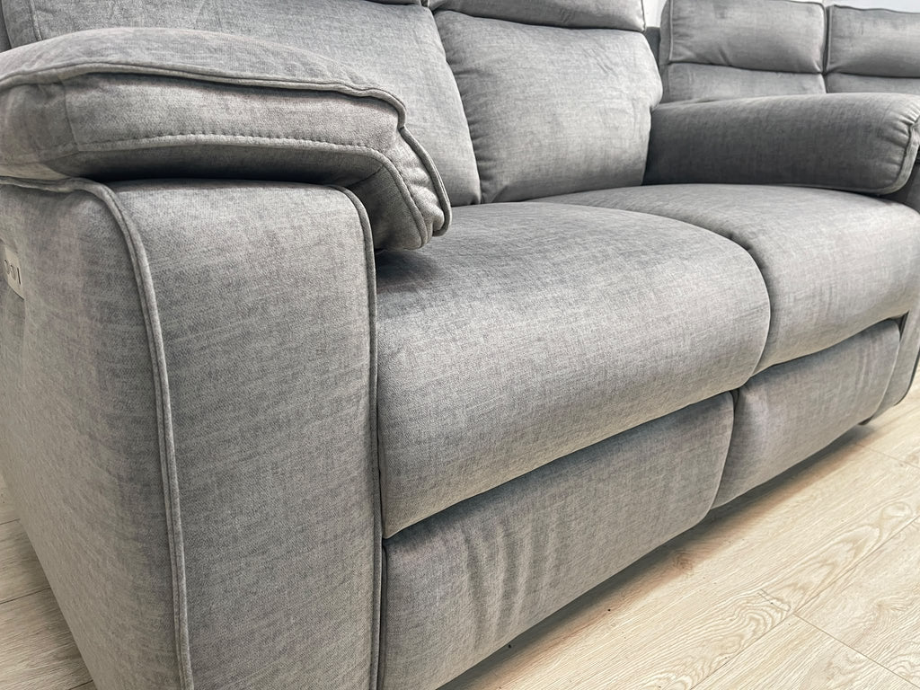 Oak Furniture Land Plush Silver Selby 2 Seater Electric Recliner