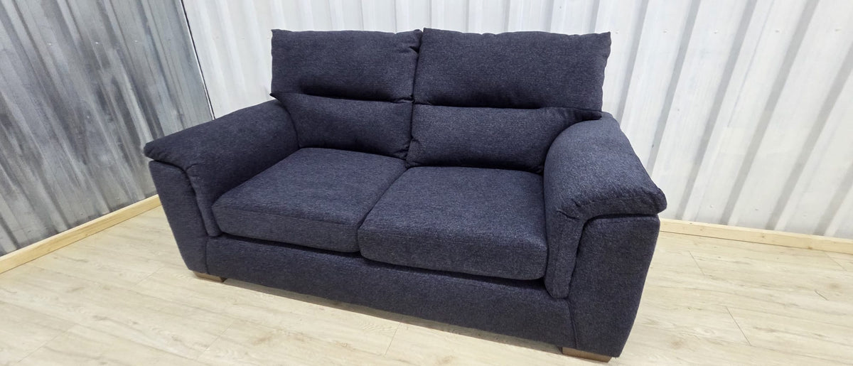 Next Hayden Navy Tweedy Chenille 2 Seater Small Sofa