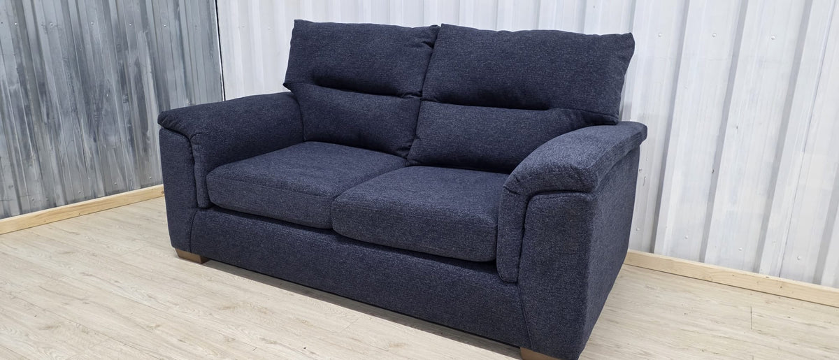 Next Hayden Navy Tweedy Chenille 2 Seater Small Sofa
