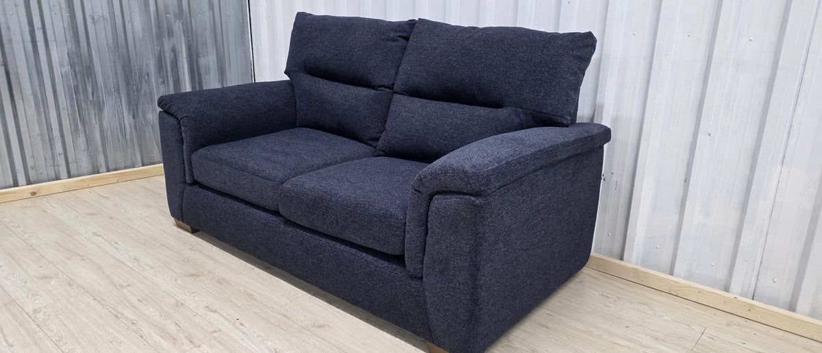 Next Hayden Navy Tweedy Chenille 2 Seater Small Sofa