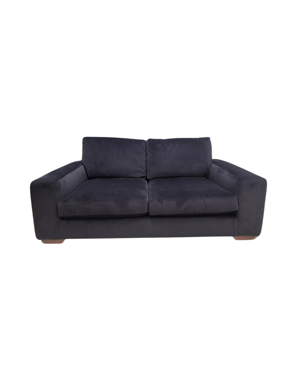 Next Houghton Charcoal Grey Plush Velvet Easy Clean 3 Seater Small Sofa