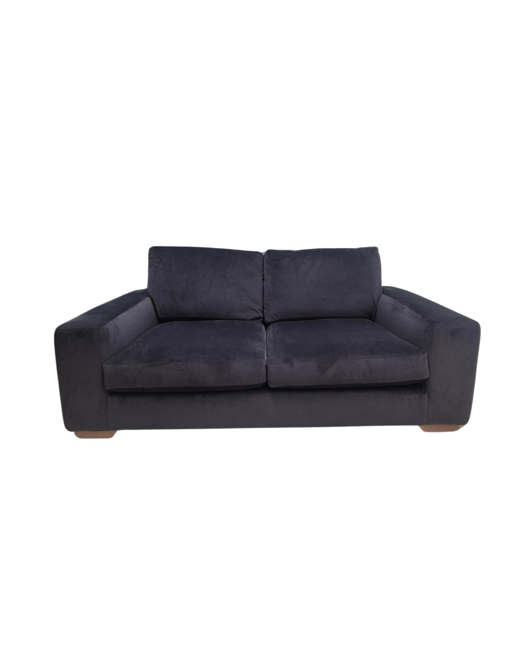 Next Houghton Charcoal Grey Plush Velvet Easy Clean 3 Seater Small Sofa