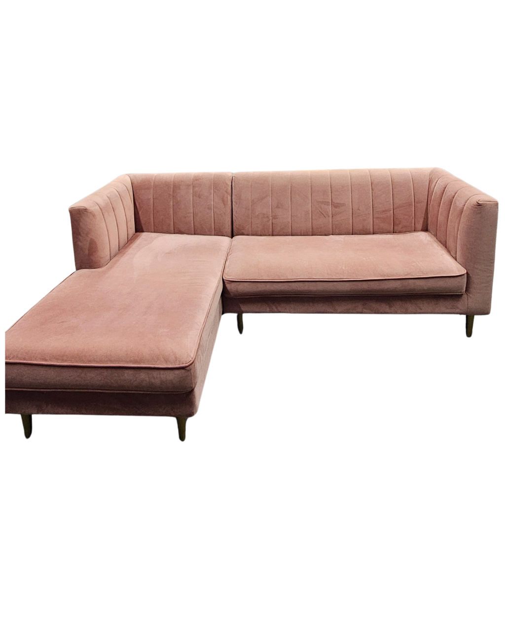 Small Blush Pink Made Corner Sofa