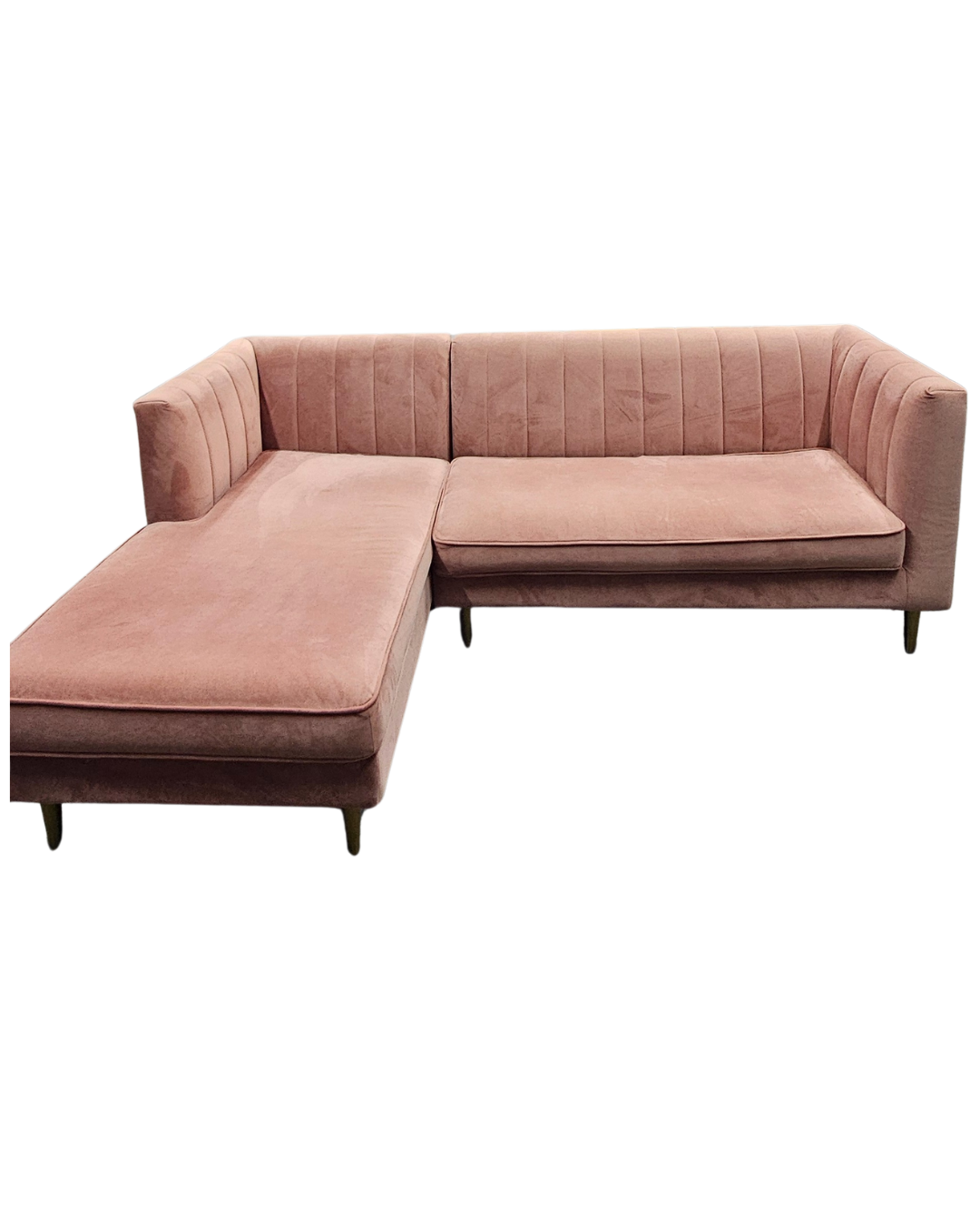 Small Blush Pink Made Corner Sofa