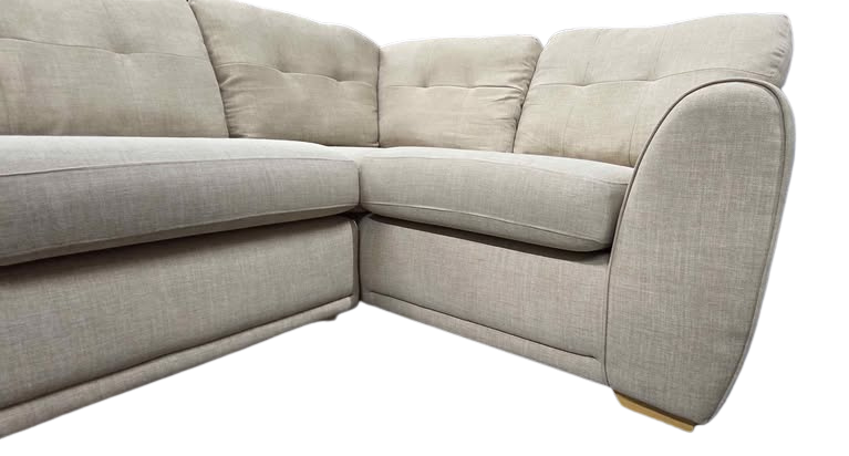 Beige sectional sofa on a white background