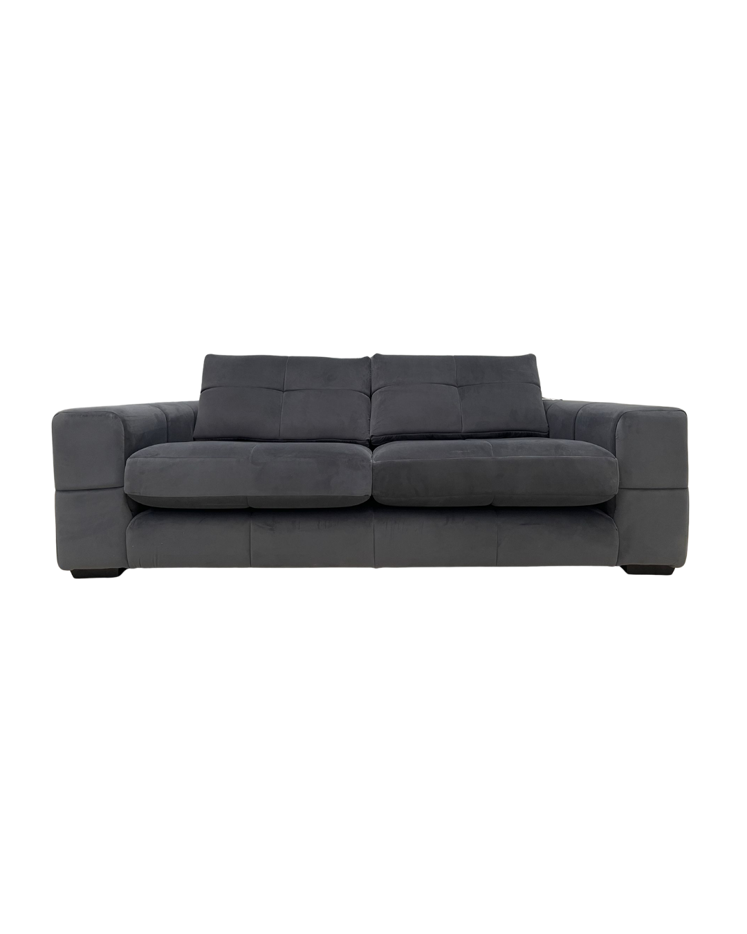 Next Brooke Sensual Velvet Charcoal Grey 3 Seater