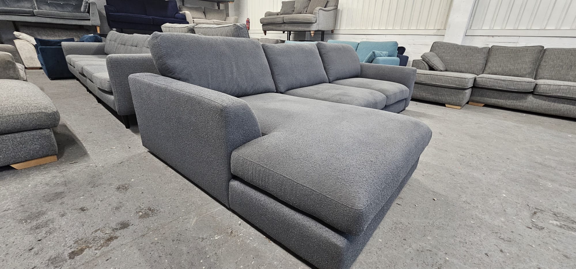 DFS Calix Charcoal Boucle Large Right-Hand Facing Sofa