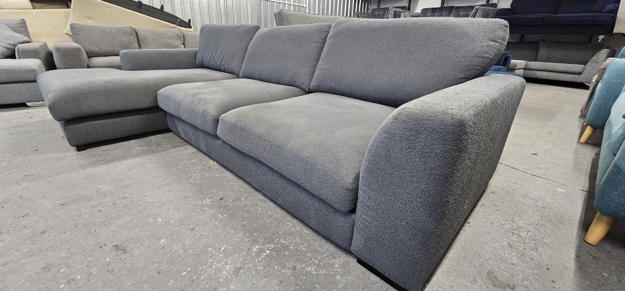 DFS Calix Charcoal Boucle Large Right-Hand Facing Sofa