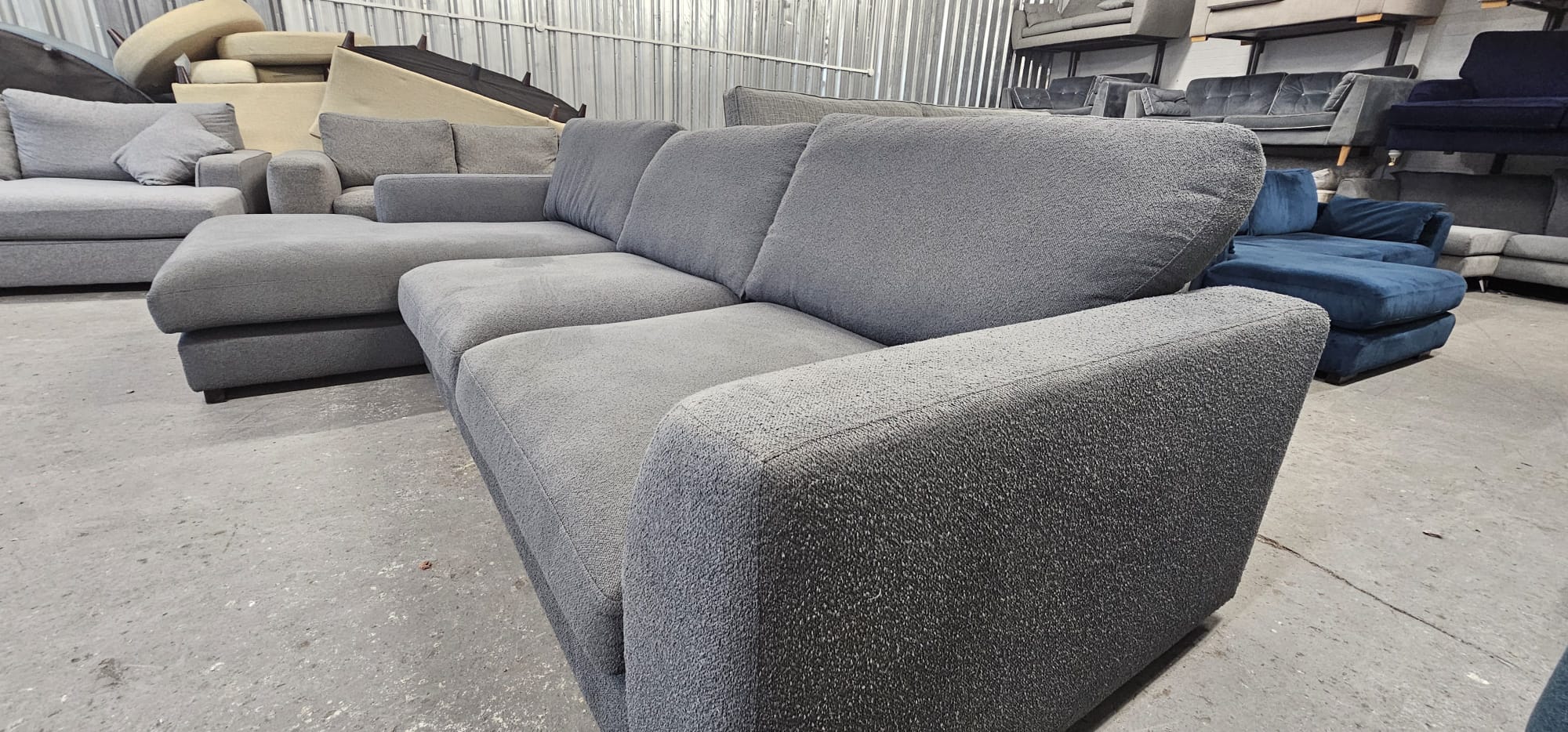 DFS Calix Charcoal Boucle Large Right-Hand Facing Sofa