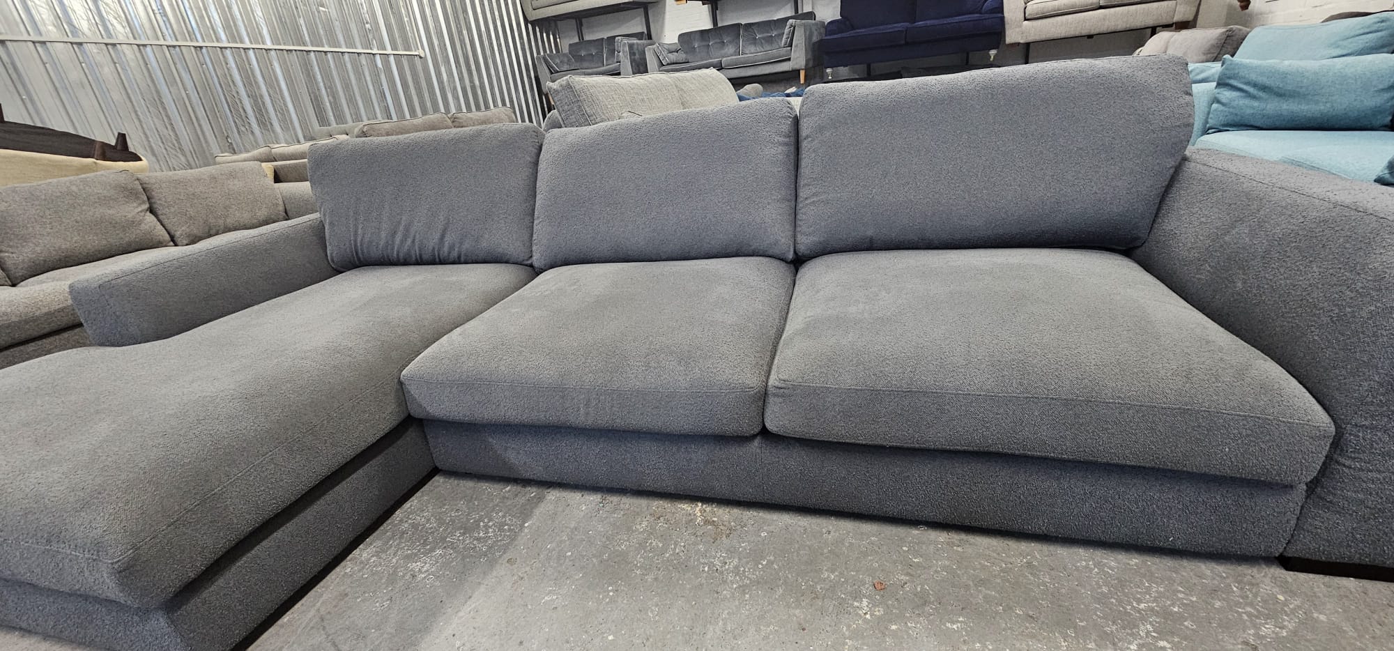 DFS Calix Charcoal Boucle Large Right-Hand Facing Sofa