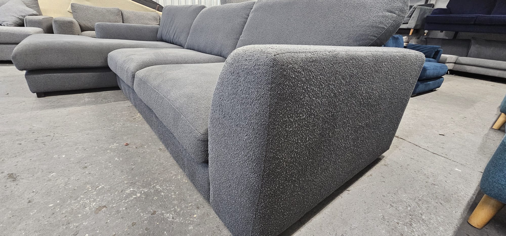 DFS Calix Charcoal Boucle Large Right-Hand Facing Sofa