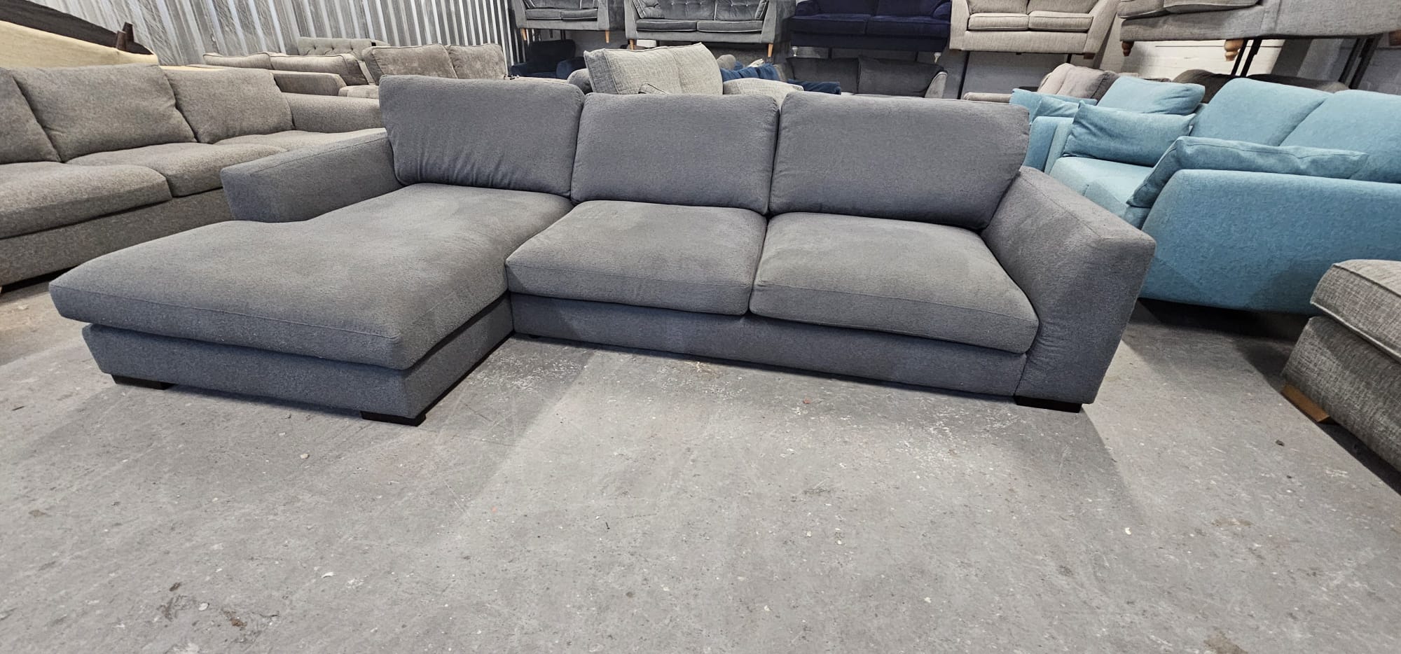 DFS Calix Charcoal Boucle Large Right-Hand Facing Sofa