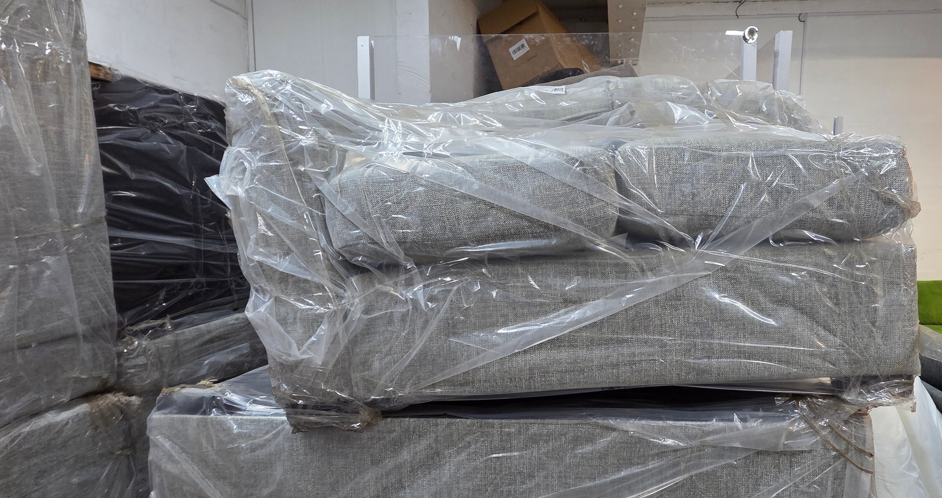 NEW Textured Grey Dual Armed Corner Sofa