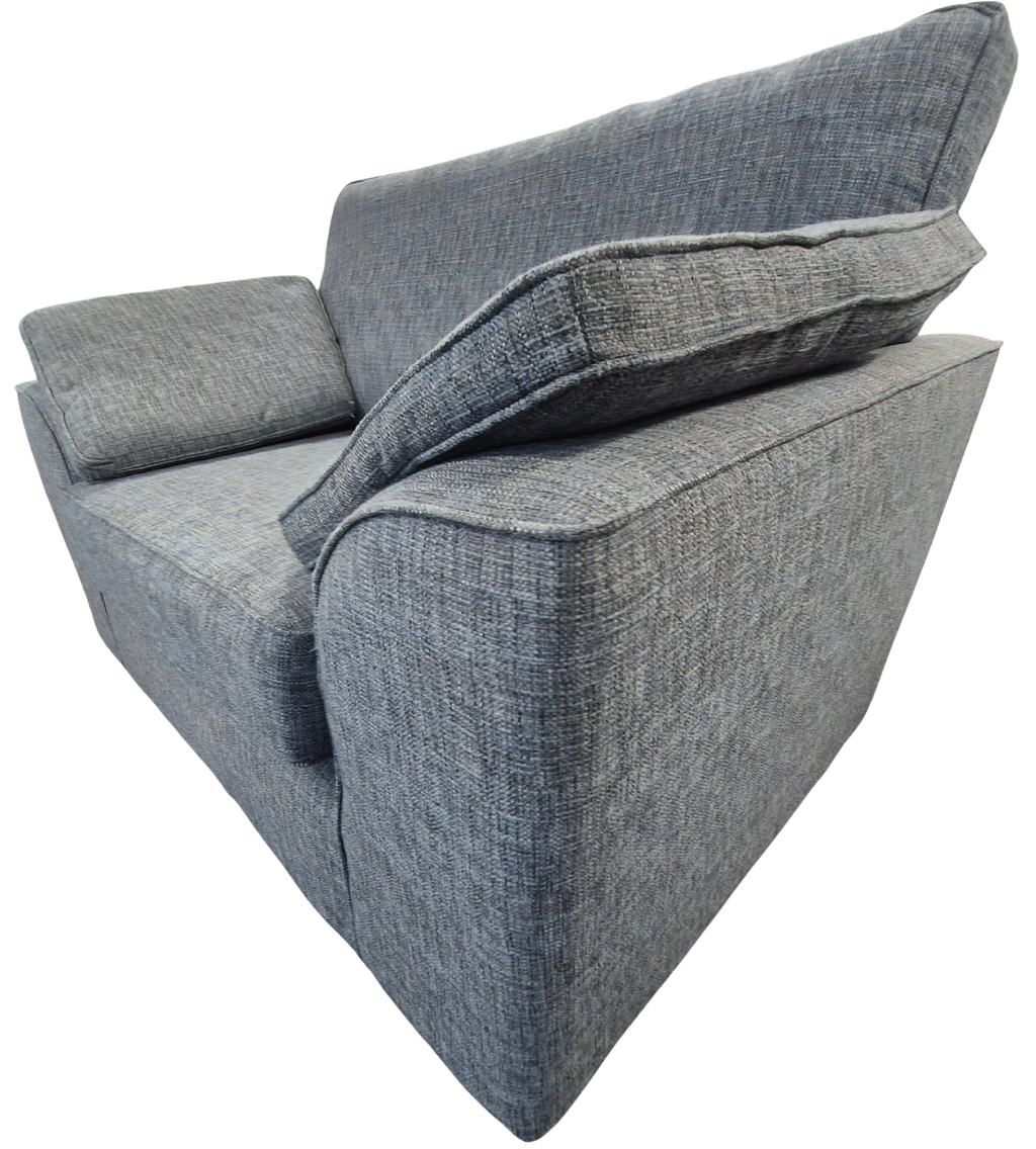 Dark Blue Boucle Weave Easy Clean Next Stamford Cuddle Chair