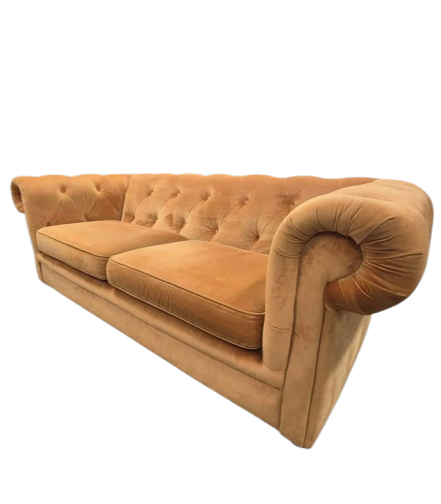 DFS Chesterfield Abbey Velvet 3 Seater + Storage Footstool