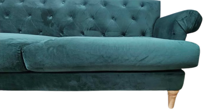 Green Velvet 3-Seater Sofa