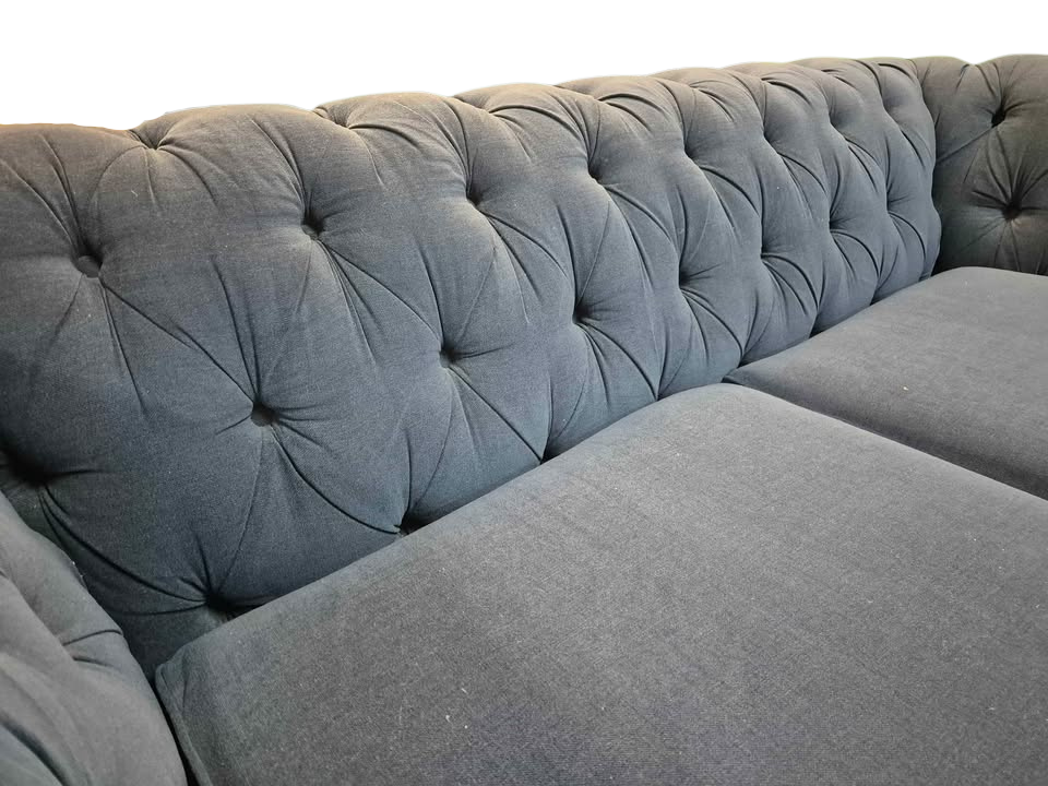 M&S Pennie Buttoned Memory Foam Topper Sofa – 3 Seater (Navy)