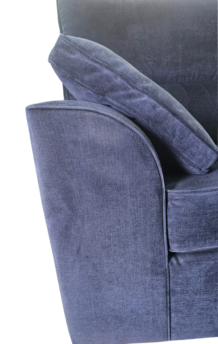 Medium Stamford High Back in Navy Fine Chenille