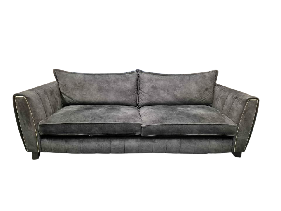 DFS Cherished Black Combination Formal 4 Seater Sofa