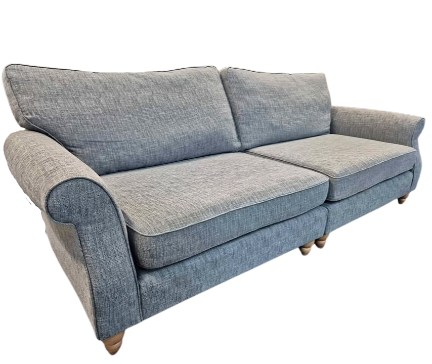 Chunky Bouclé Easy Clean 4-Seater Sofa – Mid Grey