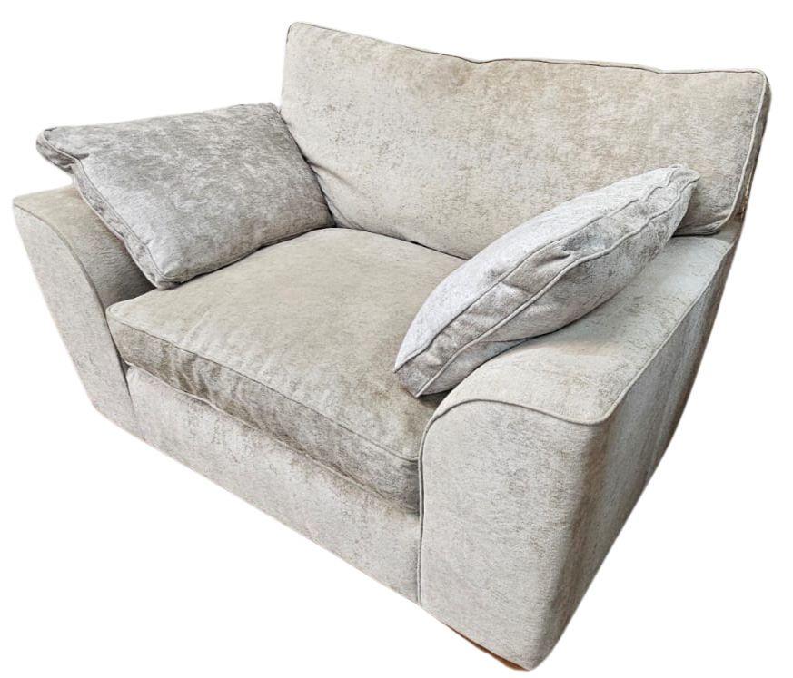 Next Stamford Cuddle Chair in Silver Distressed Velour