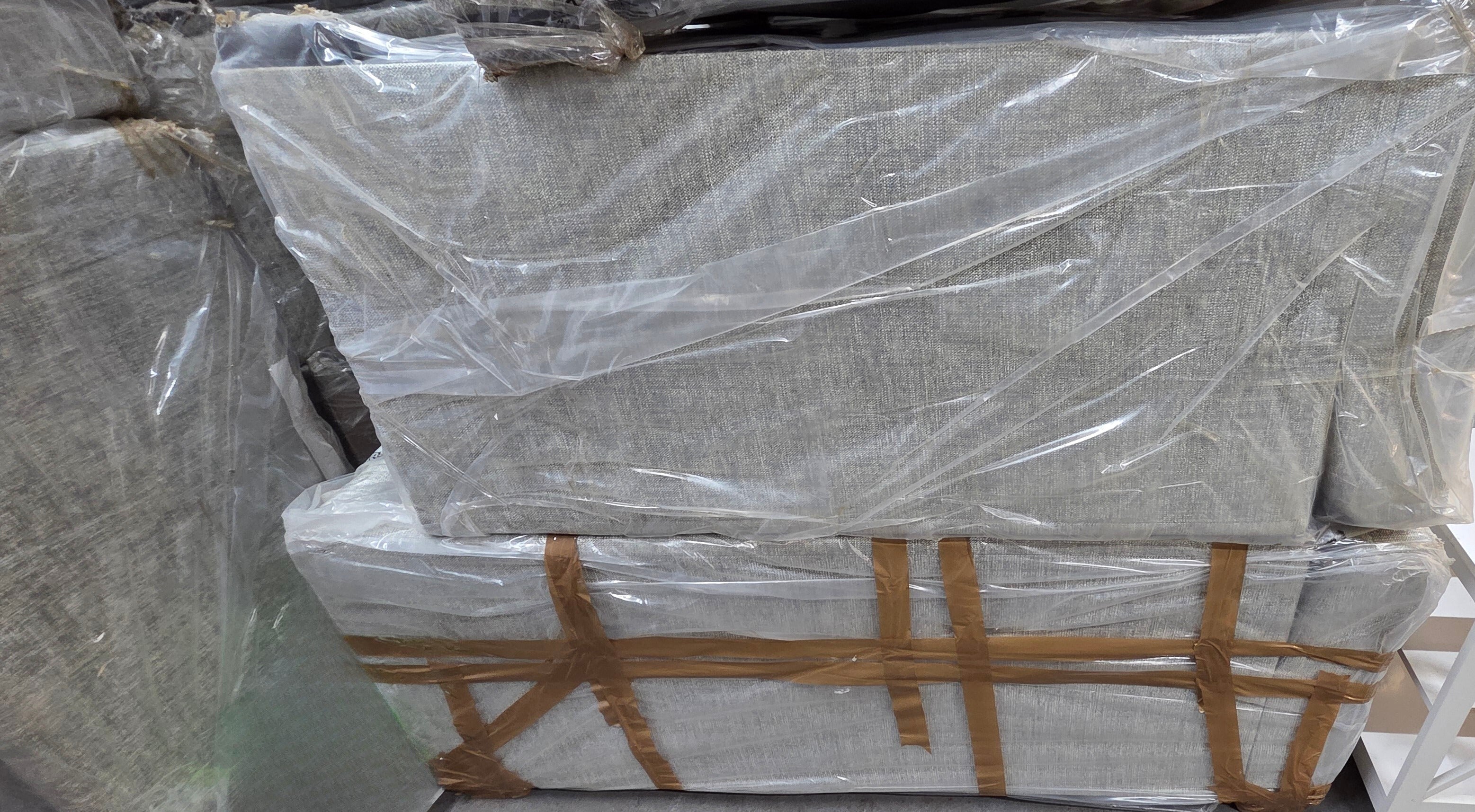 NEW Textured Grey Dual Armed Corner Sofa