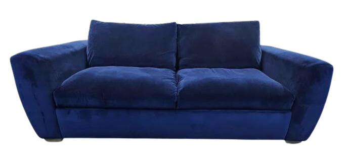 Snug Shack Blue Velvet 3 Seater Sofa with Storage