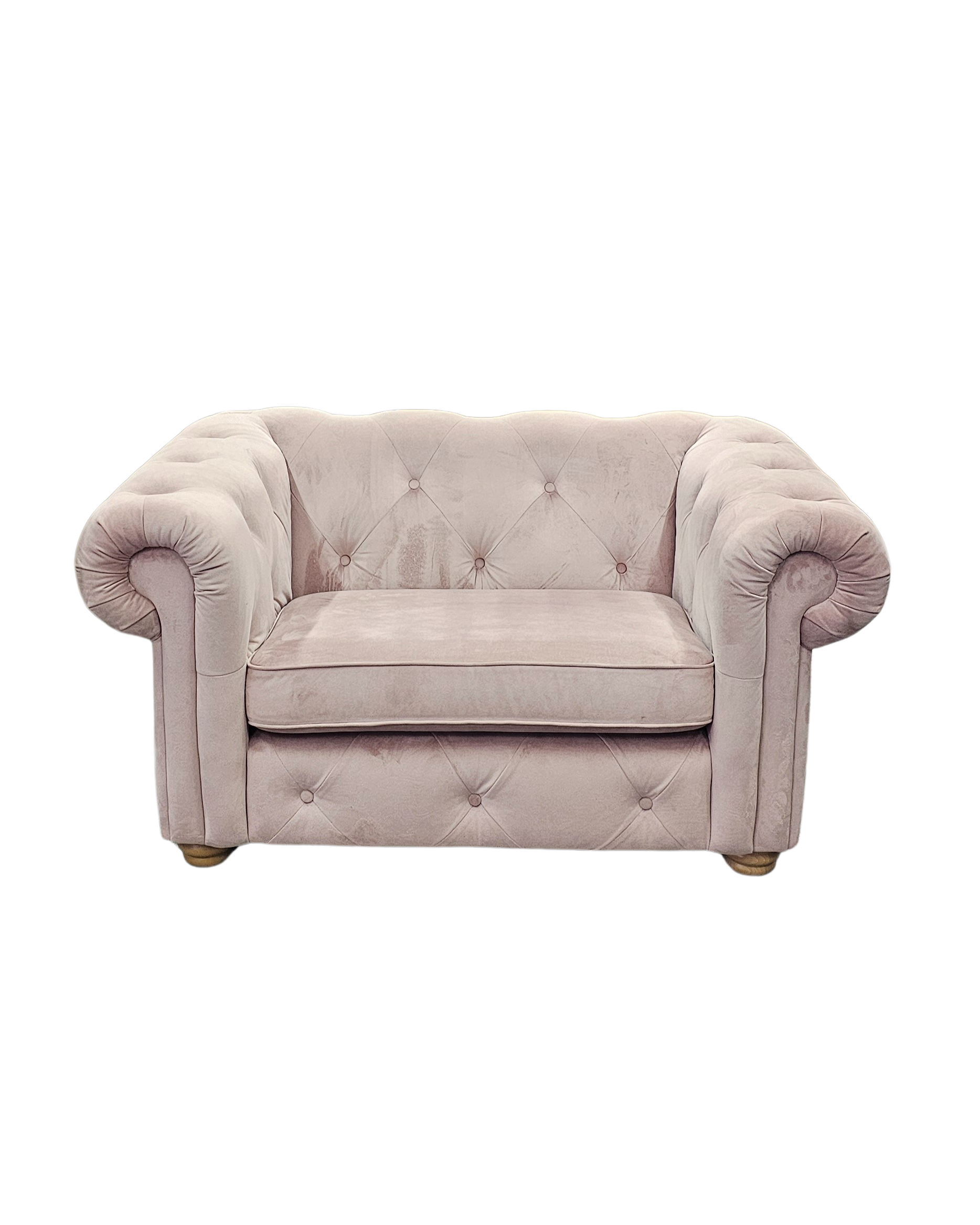 DFS Belair Blush Sensual Velvet Cuddle Chair
