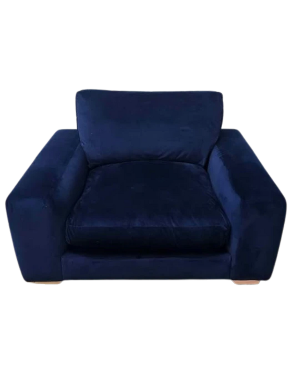 NEXT Houghton Deep Sit Snuggle Chair – Plush Velvet in Navy Blue